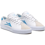 Lakai Flaco II Skate Shoes - White/Cyan Leather