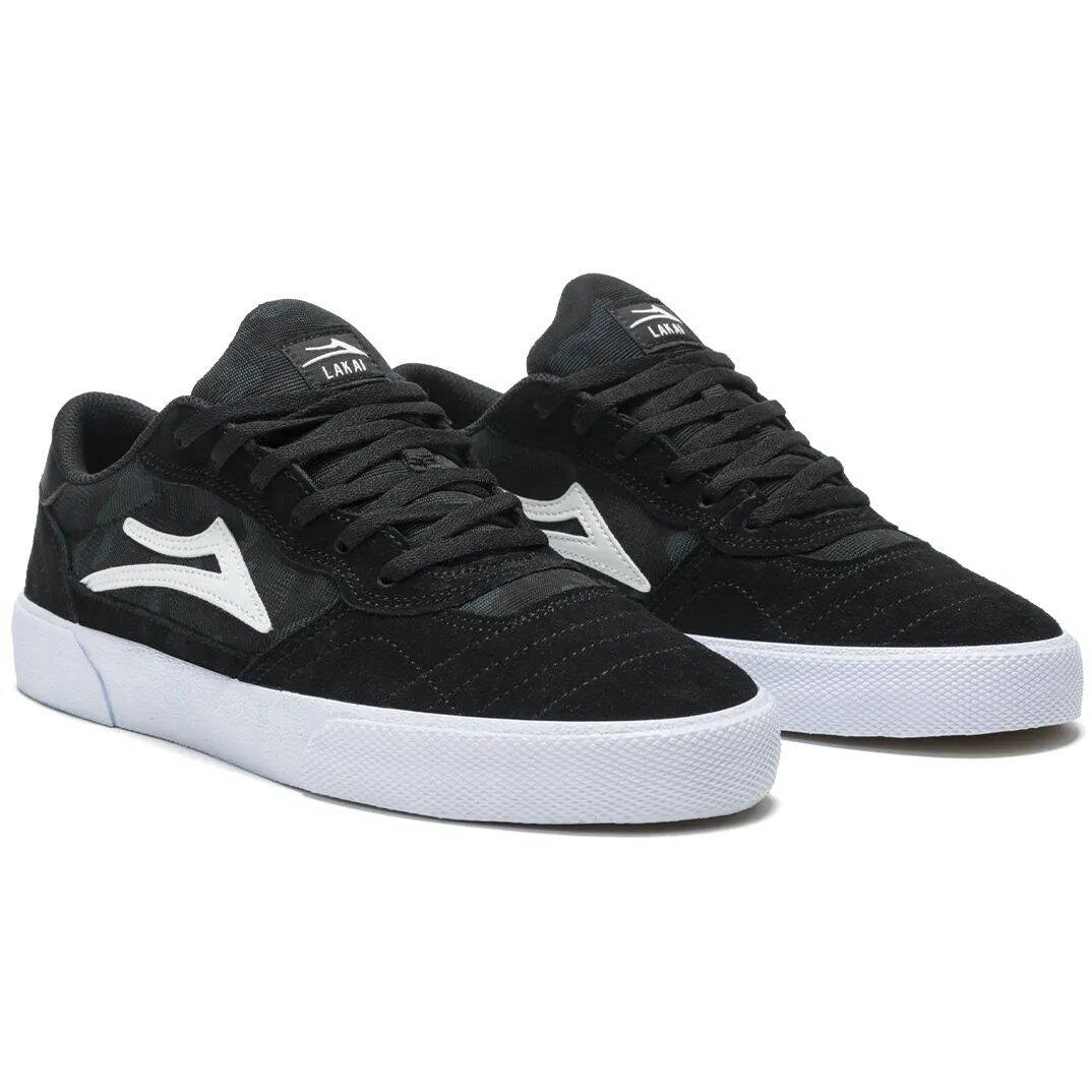 Lakai Cambridge Skate Shoes - Black/Green Camo Suede