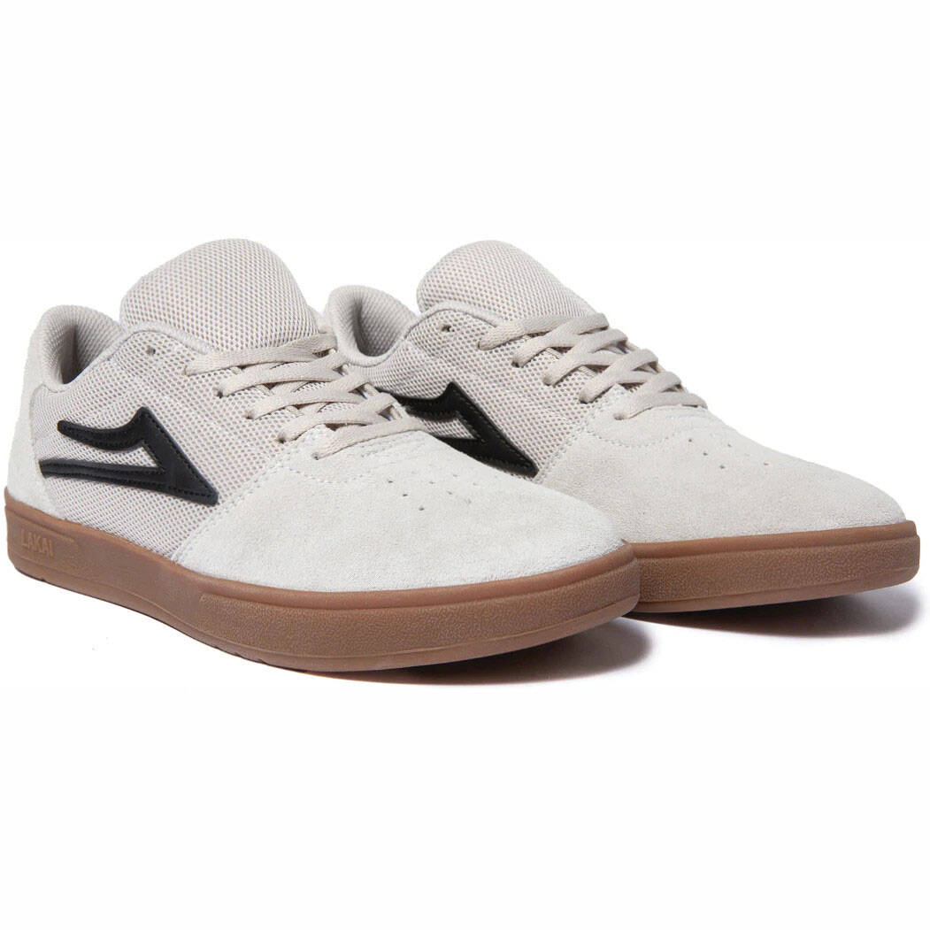Lakai Brighton Skate Shoes - White/Gum Suede