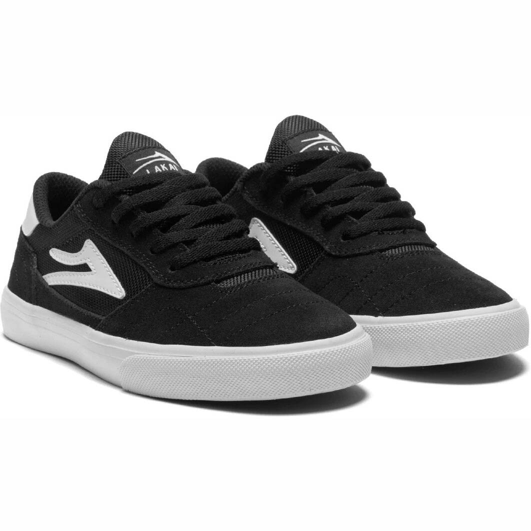 Lakai Cambridge Skate Shoes - Black/White Suede
