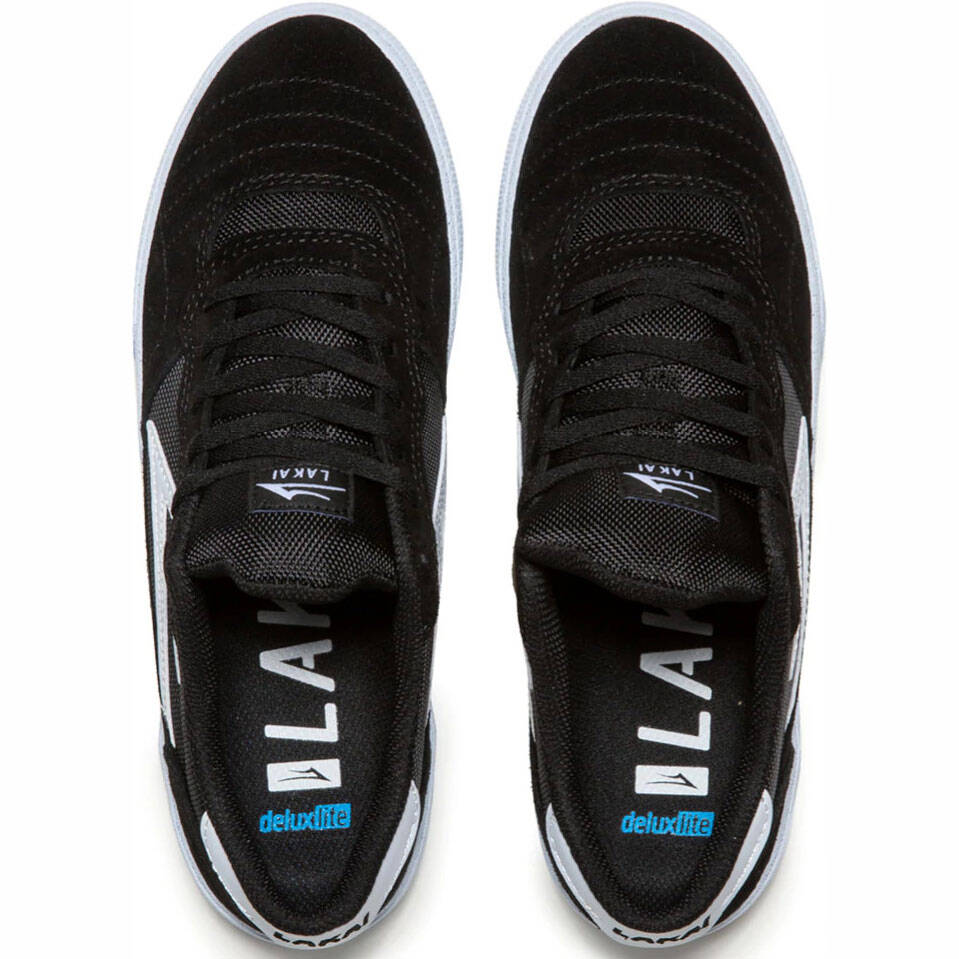 Lakai Cambridge Kid's Skate Shoes - Black/White Suede