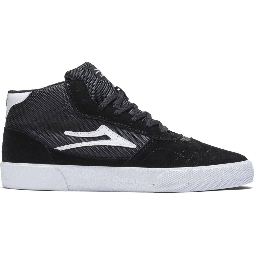 Lakai Cambridge Mid Skate Shoes - Black/White Suede