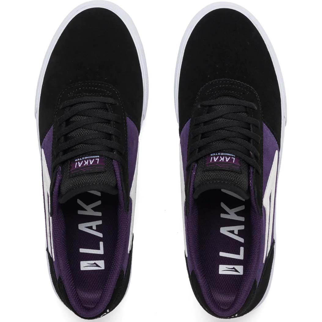 Lakai Manchester Skate Shoes - Black/Grape Suede