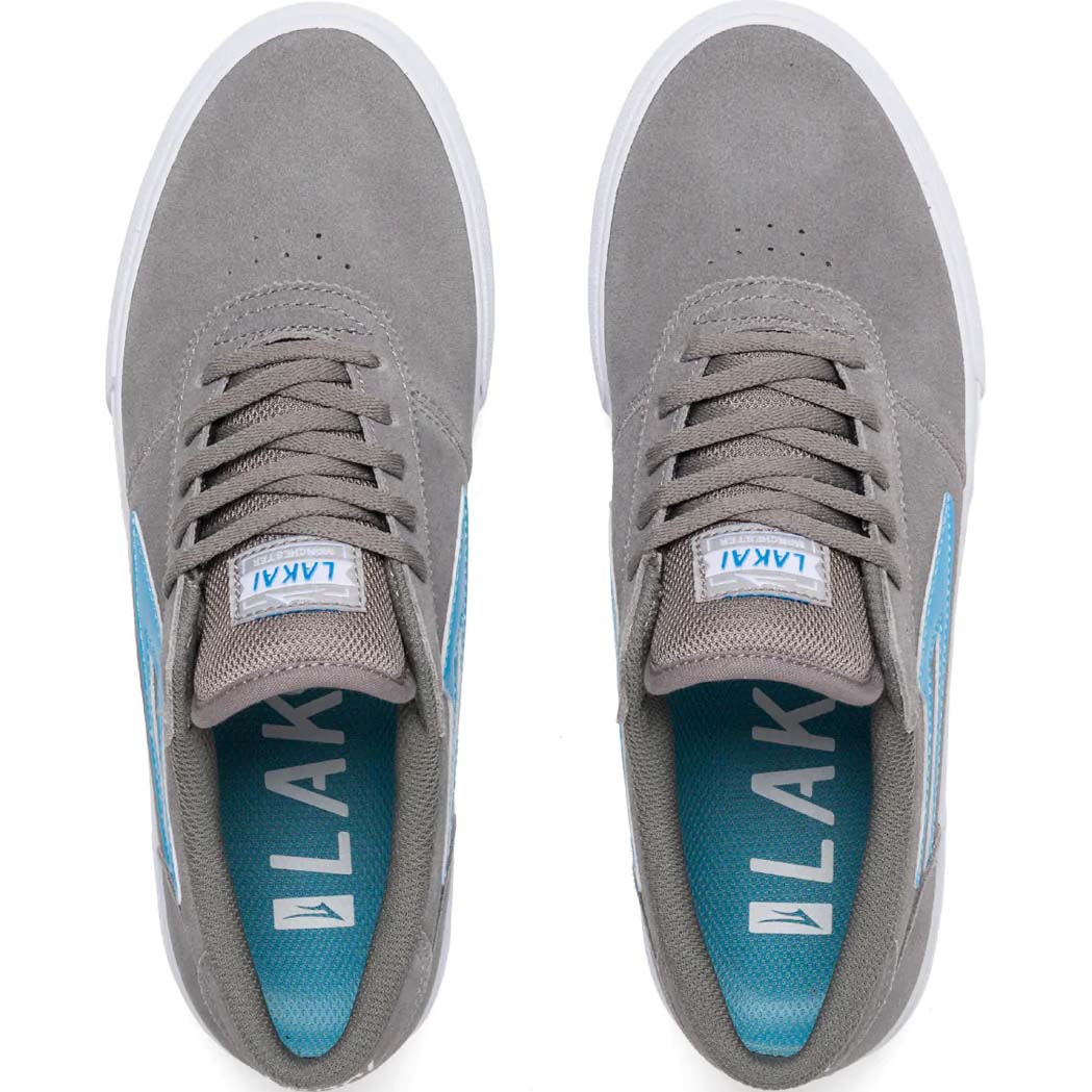 Lakai Manchester Skate Shoes - Grey/Teal Suede