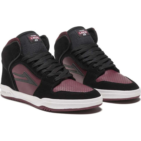 Lakai Telford Skate Shoes - Black/Burgundy Suede