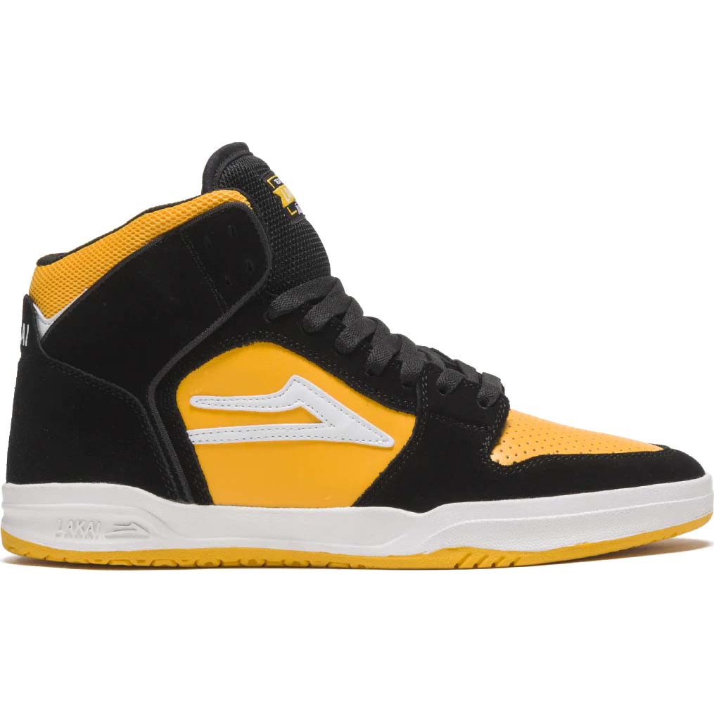 Lakai Telford Skate Shoes - Black/Yellow Suede