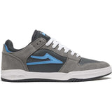 Lakai Telford Low Skate Shoes - Grey/Cyan Suede
