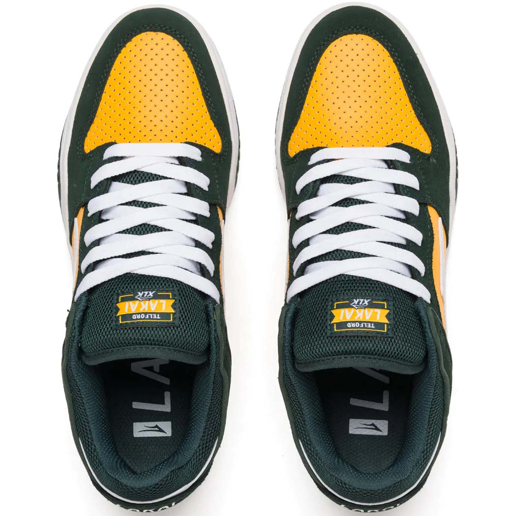 Lakai Telford Low Skate Shoes - Pine/Yellow Suede