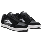 Lakai Telford Low Skate Shoes - Black/White Suede