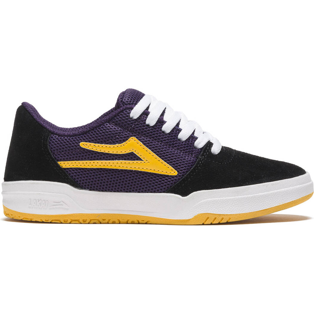 Lakai Brighton Kid's Skate Shoes - Black/Grape Suede