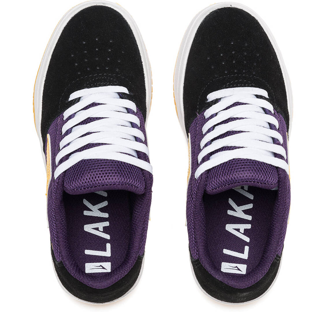 Lakai Brighton Kid's Skate Shoes - Black/Grape Suede