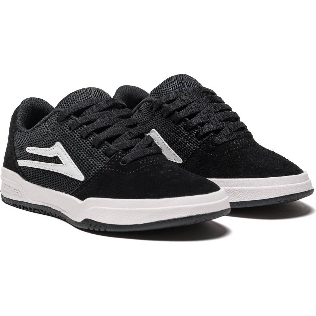Lakai Brighton Kid's Skate Shoes - Black/White Suede