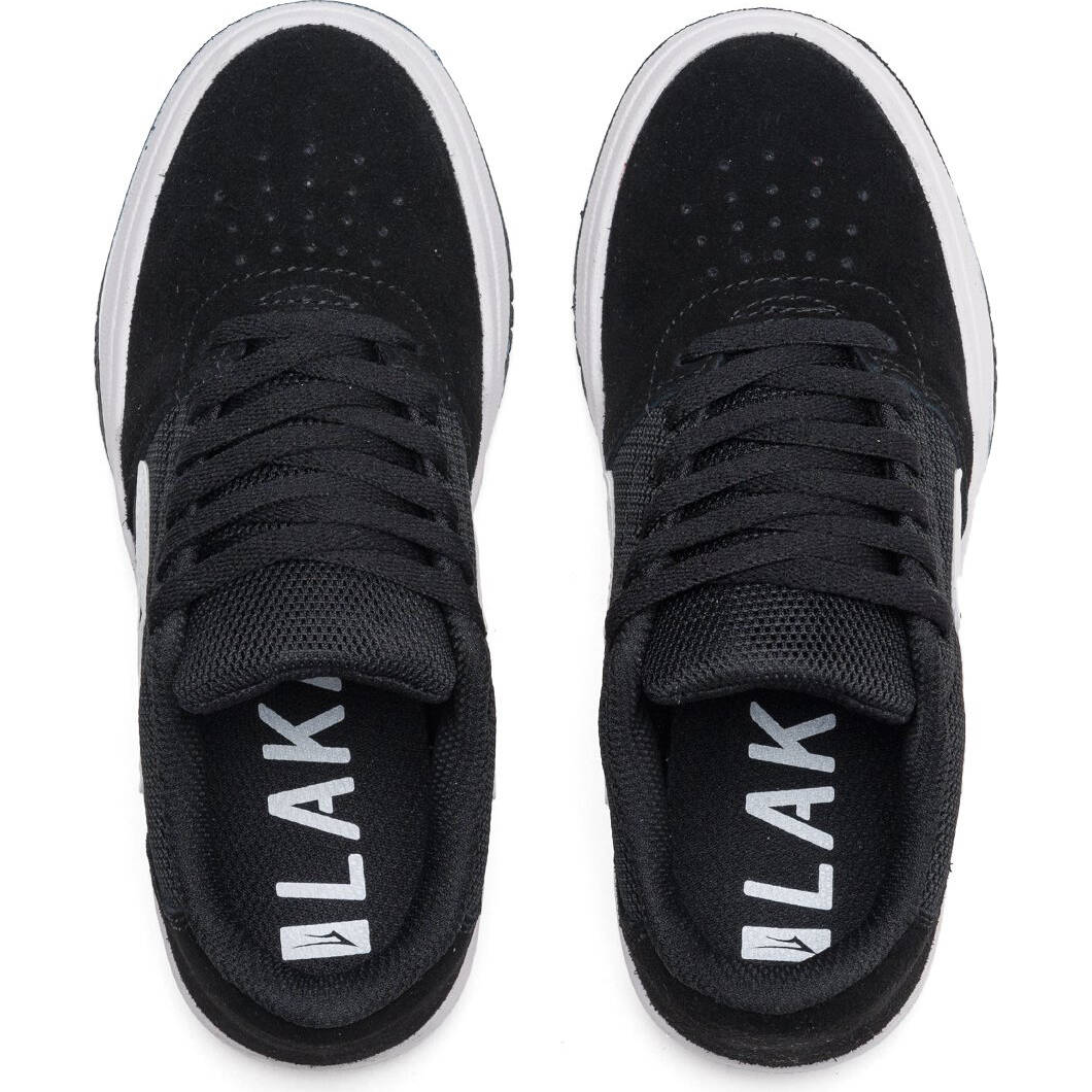 Lakai Brighton Kid's Skate Shoes - Black/White Suede