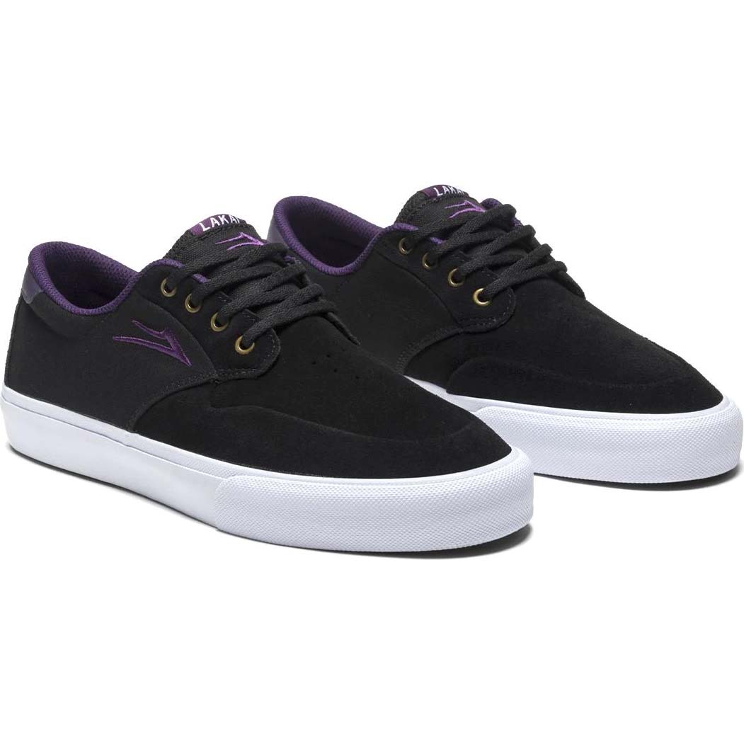 Lakai Riley 3 Skate Shoes - Black/Purple Suede