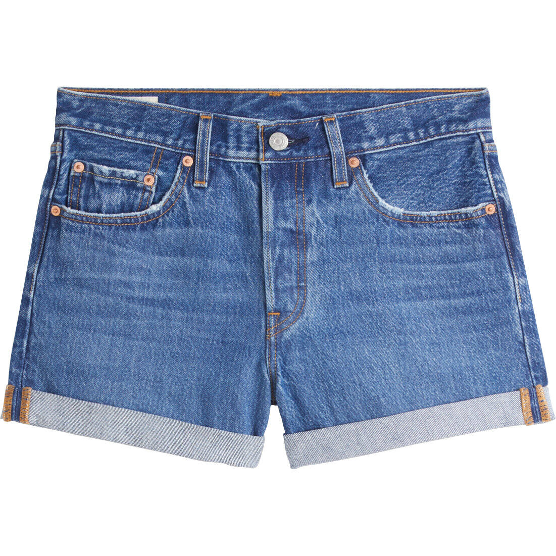 Levi's 501 Rolled Ordina Troy Scraped Shorts - Dark Indigo