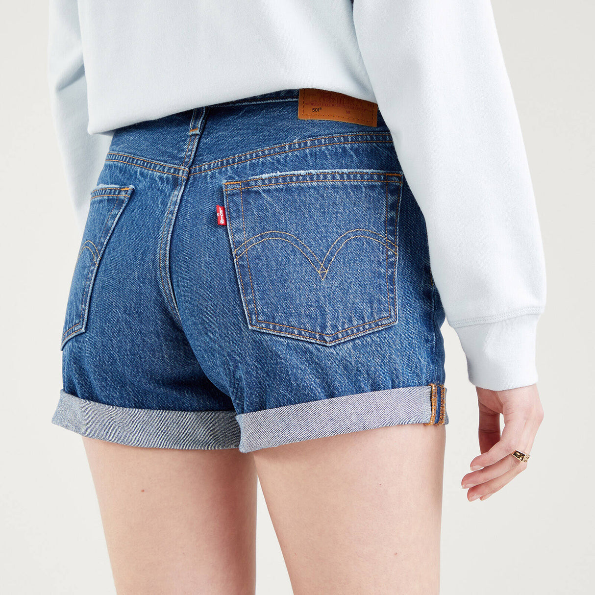 Levi's 501 Rolled Ordina Troy Scraped Shorts - Dark Indigo