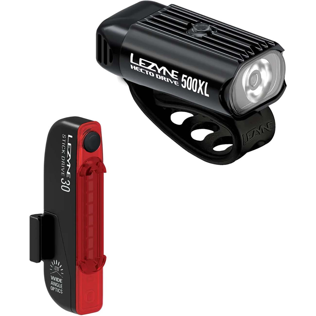 Lezyne Hecto Drive 500XL/Strip Pair Bike Light - Black/Black
