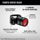 Lezyne LED Femto Drive Rear Bike Light - Black