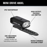 Lezyne Mini Drive 400 Bike Light - Black/Hi Gloss