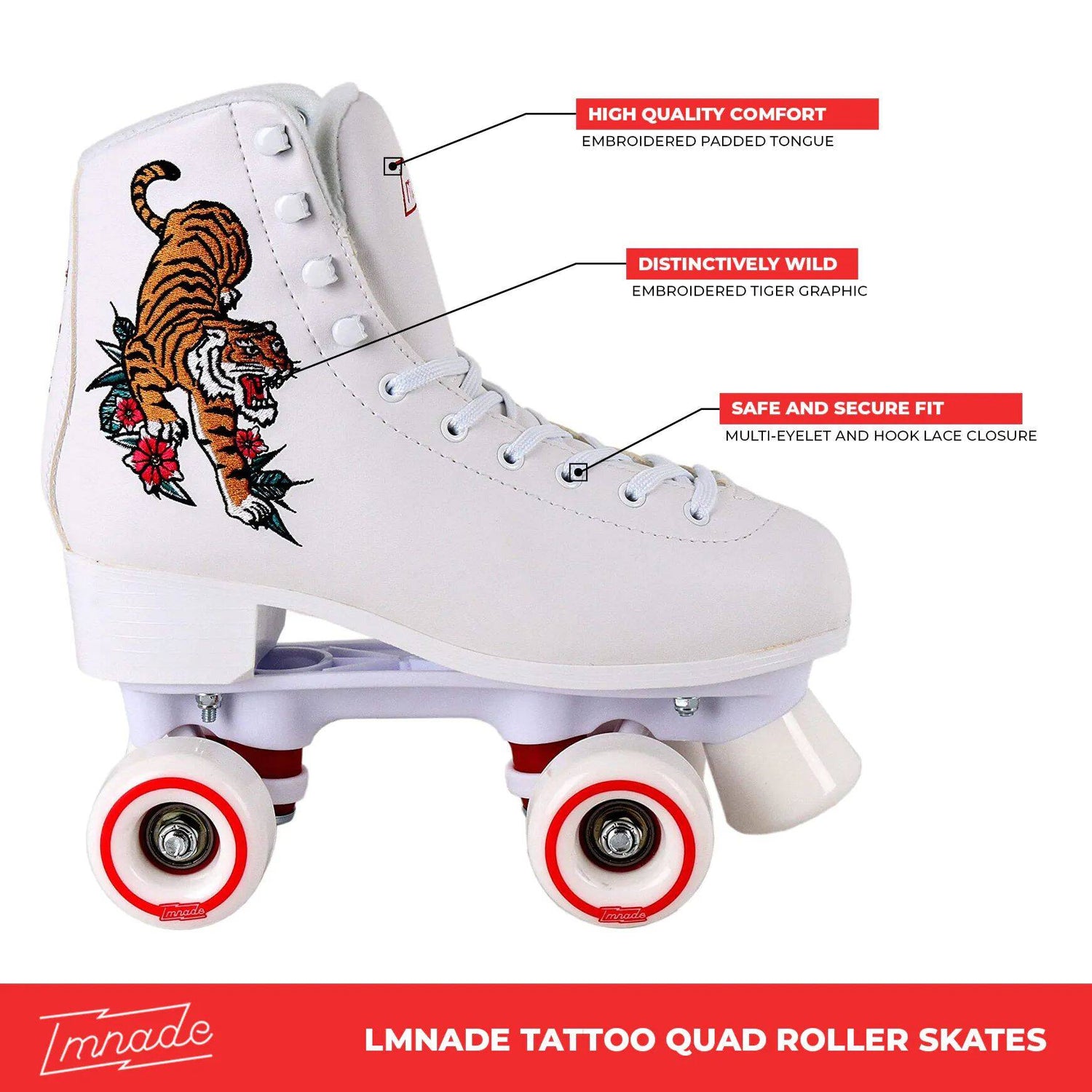 LMNADE Tattoo Quad Roller Skates - Tiger