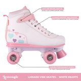 LMNADE Vibe Quad Roller Skates - Hearts (White)