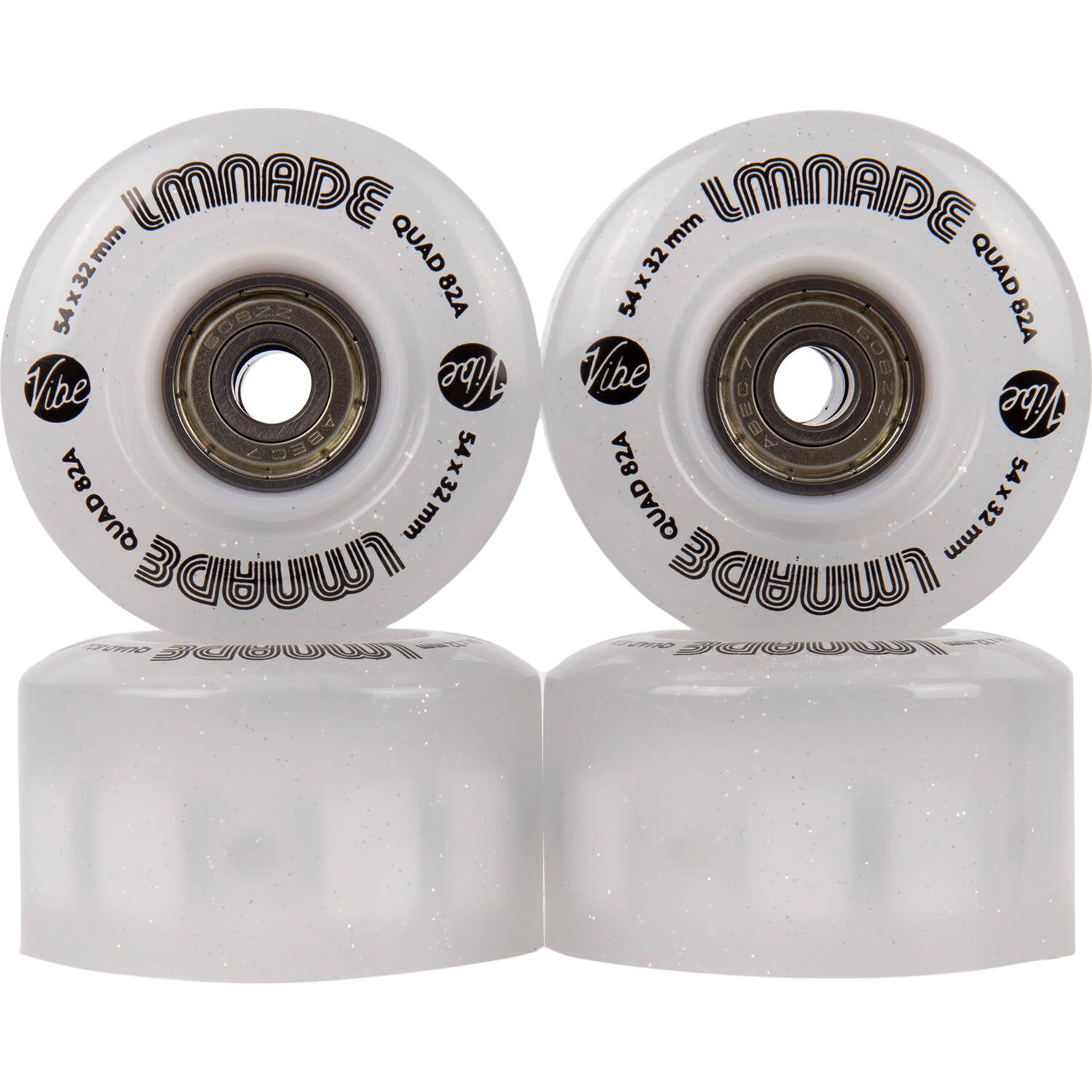 LMNADE Lites LED 85A Quad Roller Skate Wheels - Translucent Glitter 54 x 32mm