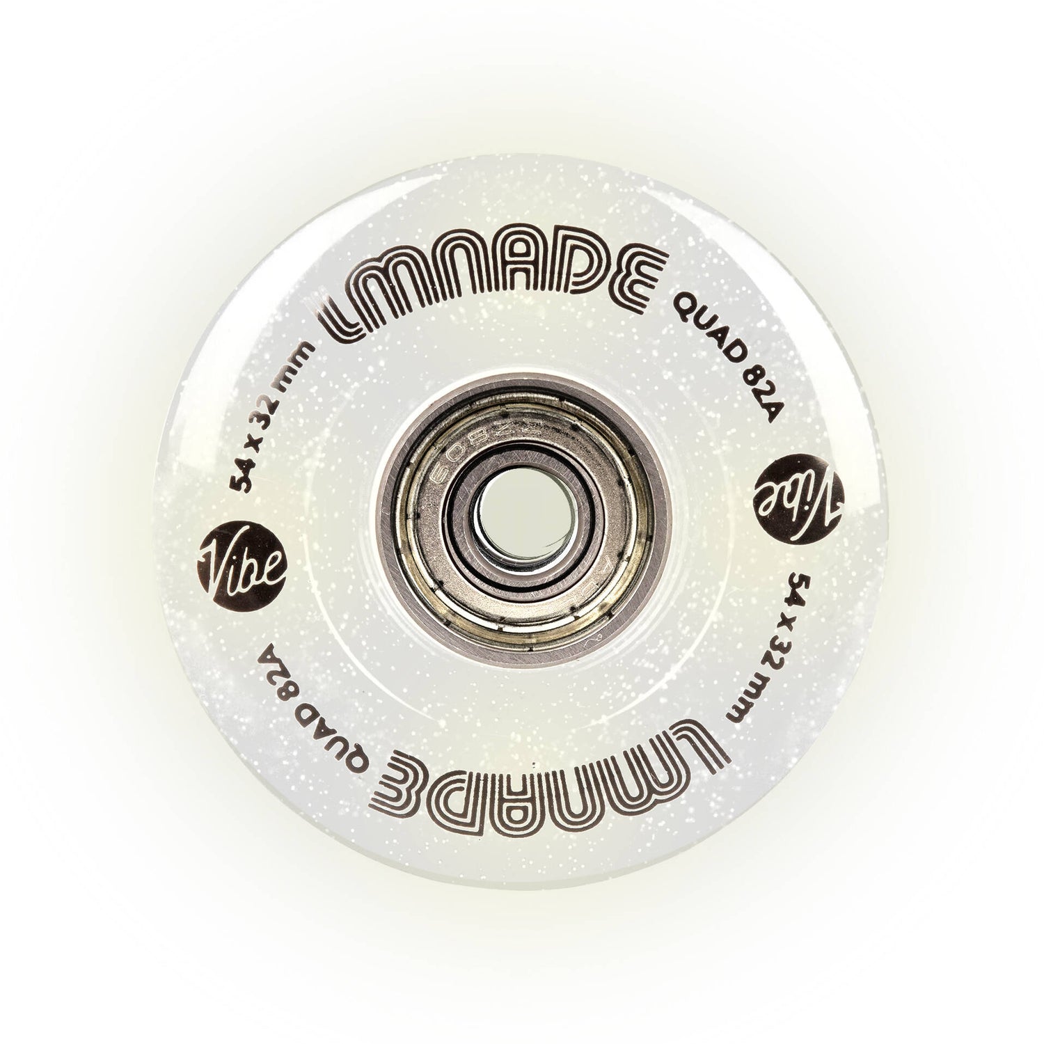 LMNADE Lites LED 85A Quad Roller Skate Wheels - Translucent Glitter 54 x 32mm