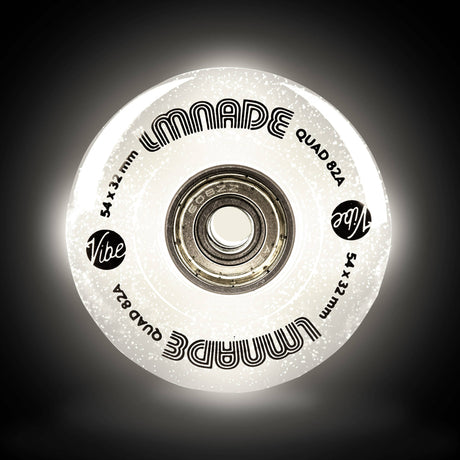 LMNADE Lites LED 85A Quad Roller Skate Wheels - Translucent Glitter 54 x 32mm