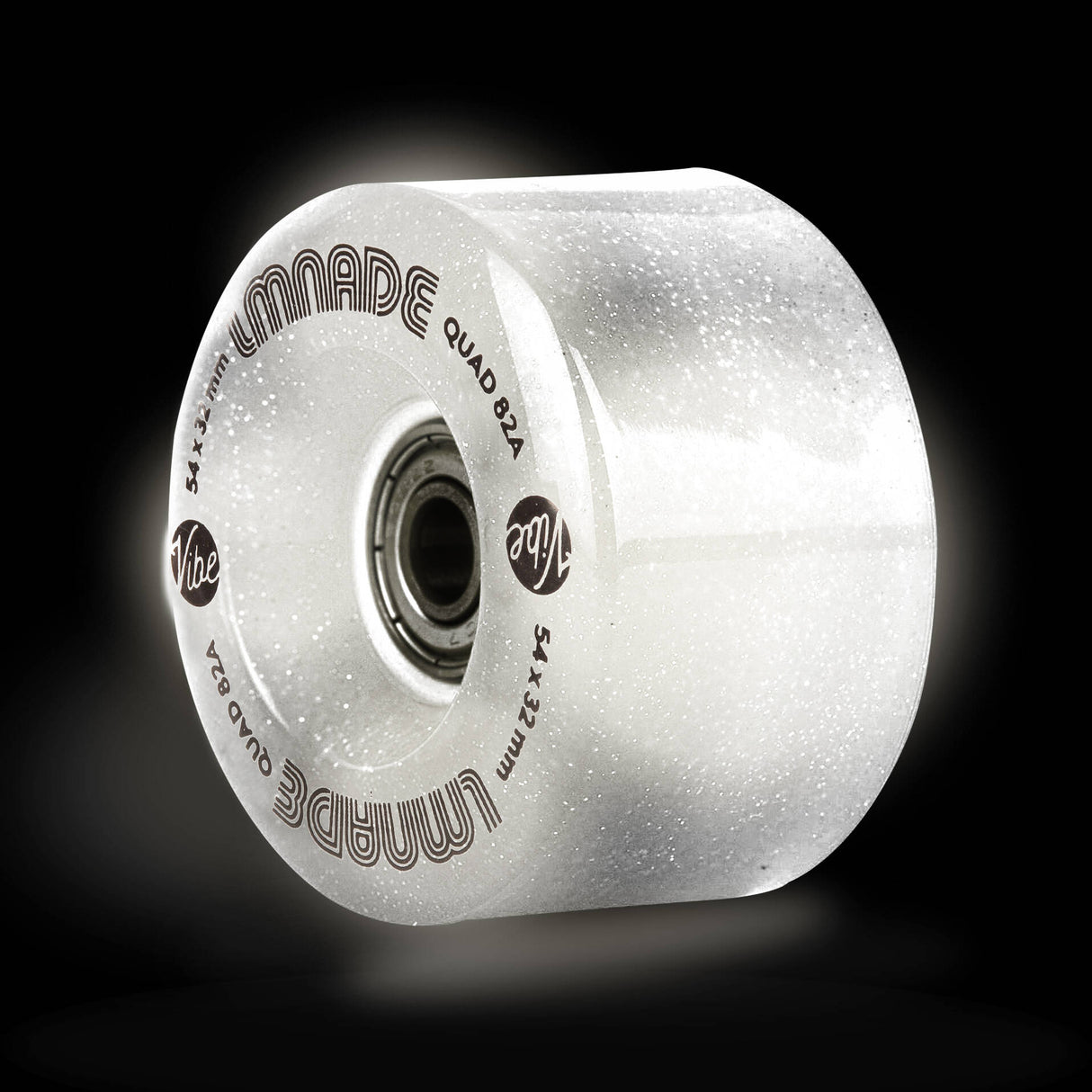 LMNADE Lites LED 85A Quad Roller Skate Wheels - Translucent Glitter 54 x 32mm