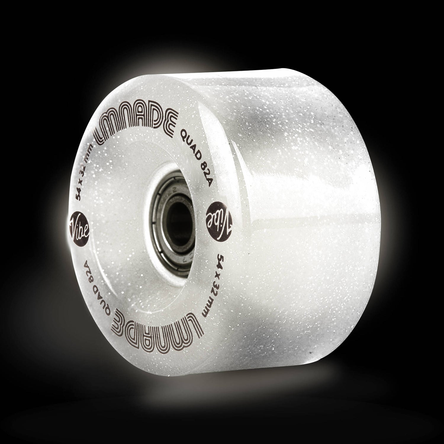 LMNADE Lites LED 85A Quad Roller Skate Wheels - Translucent Glitter 54 x 32mm
