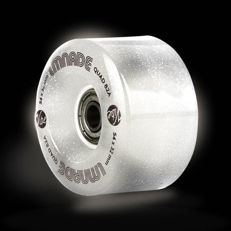 LMNADE Lites LED 85A Quad Roller Skate Wheels - Translucent Glitter 54 x 32mm