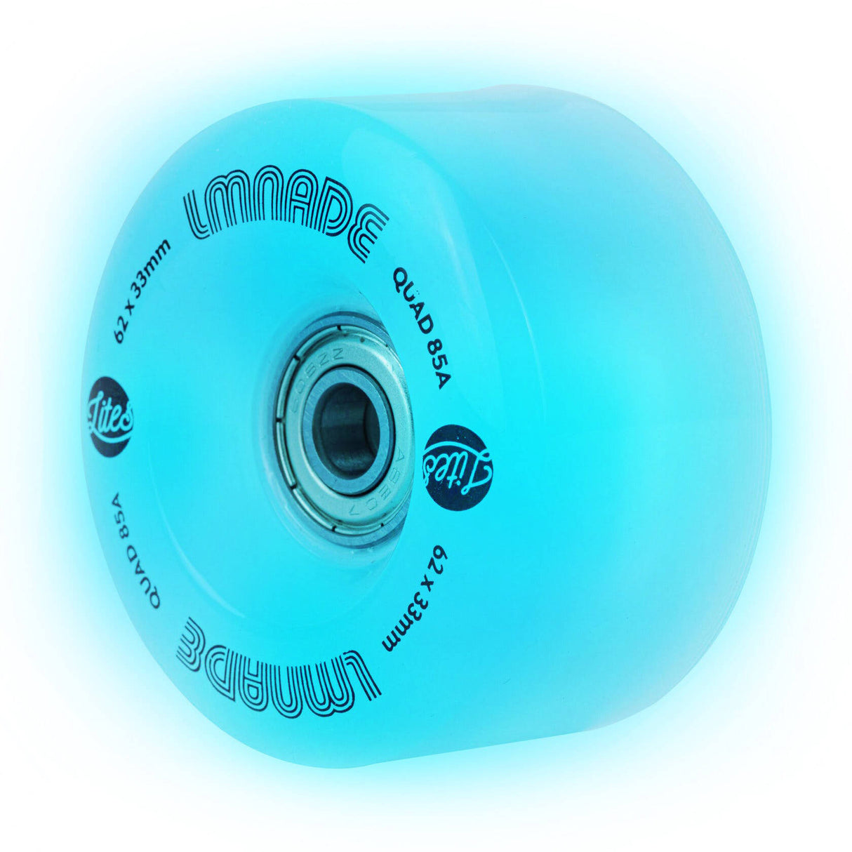 LMNADE Lites LED 85a Quad Roller Skate Wheels - Blue 62mm
