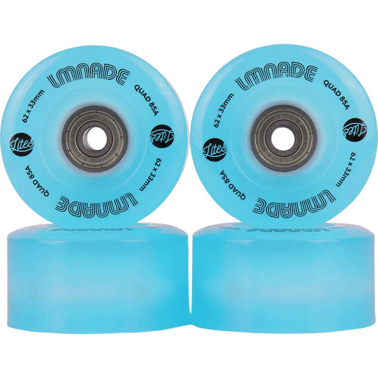 LMNADE Lites LED 85a Quad Roller Skate Wheels - Blue 62mm