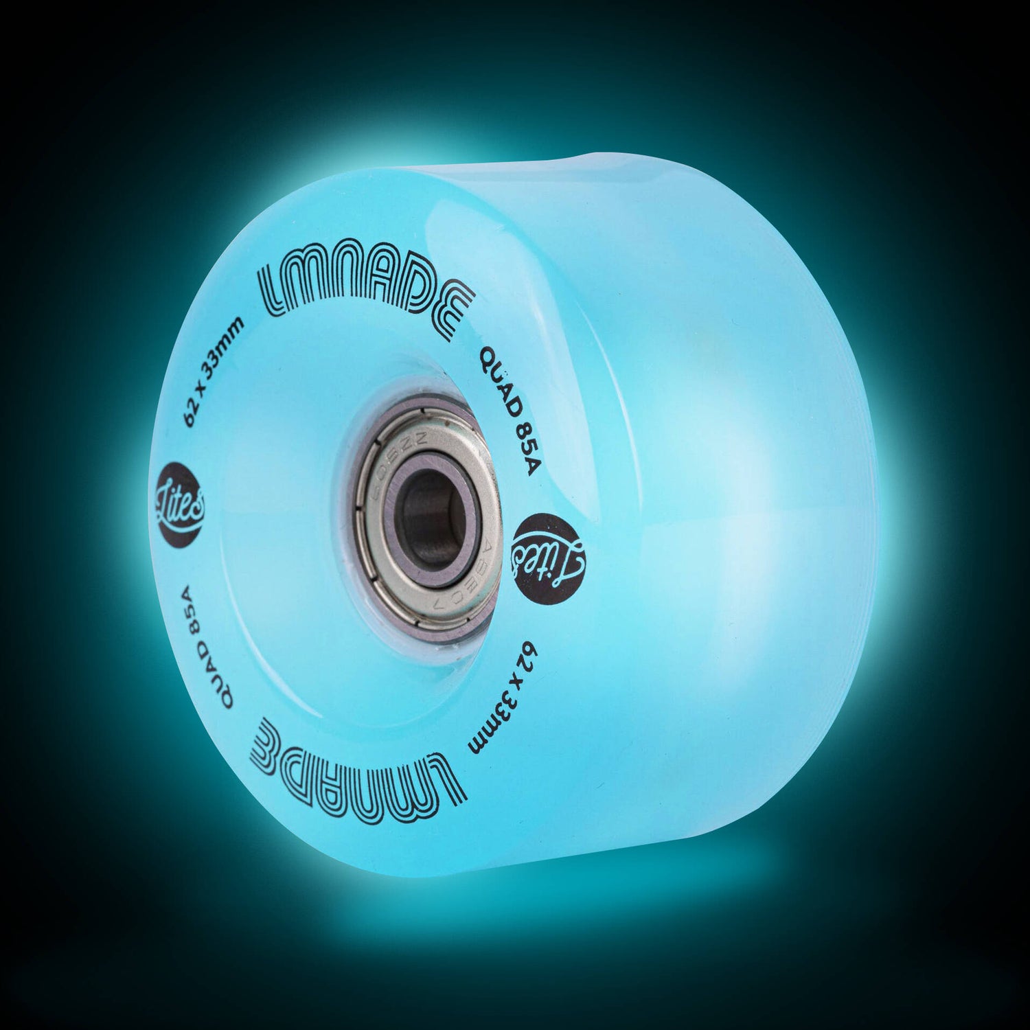 LMNADE Lites LED 85a Quad Roller Skate Wheels - Blue 62mm
