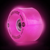 LMNADE Lites LED 85a Quad Roller Skate Wheels - Fuchsia Glitter 62mm