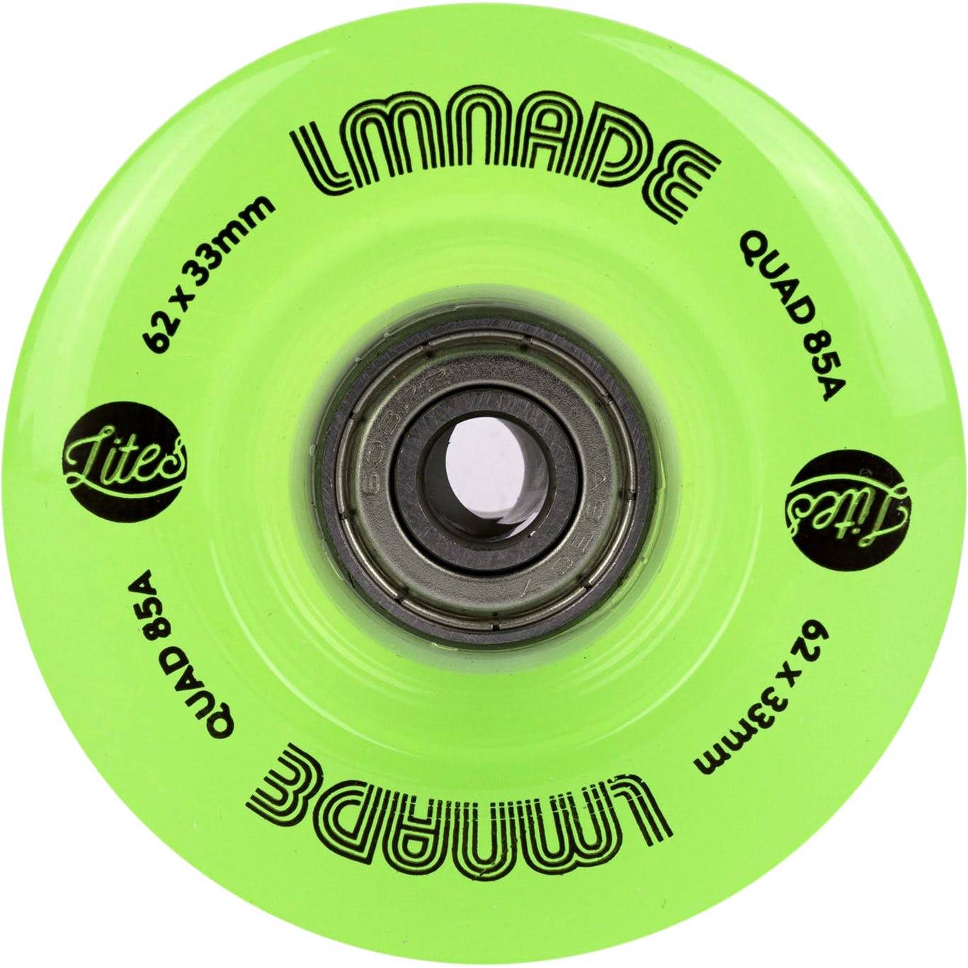 LMNADE Lites LED 85a Quad Roller Skate Wheels - Fluo Green 62mm
