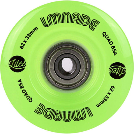 LMNADE Lites LED 85a Quad Roller Skate Wheels - Fluo Green 62mm