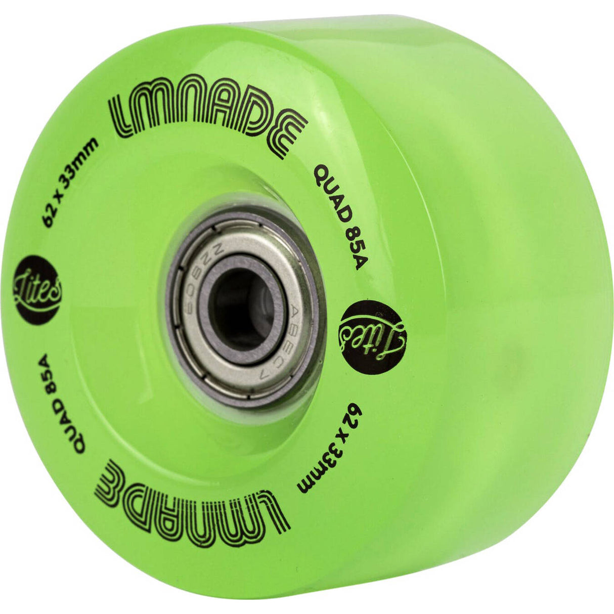 LMNADE Lites LED 85a Quad Roller Skate Wheels - Fluo Green 62mm