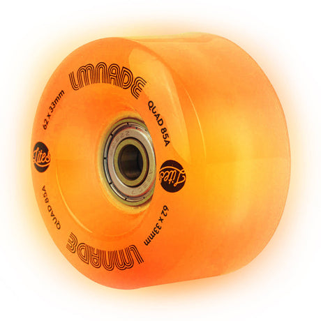 LMNADE Lites LED 85a Quad Roller Skate Wheels - Orange 62mm
