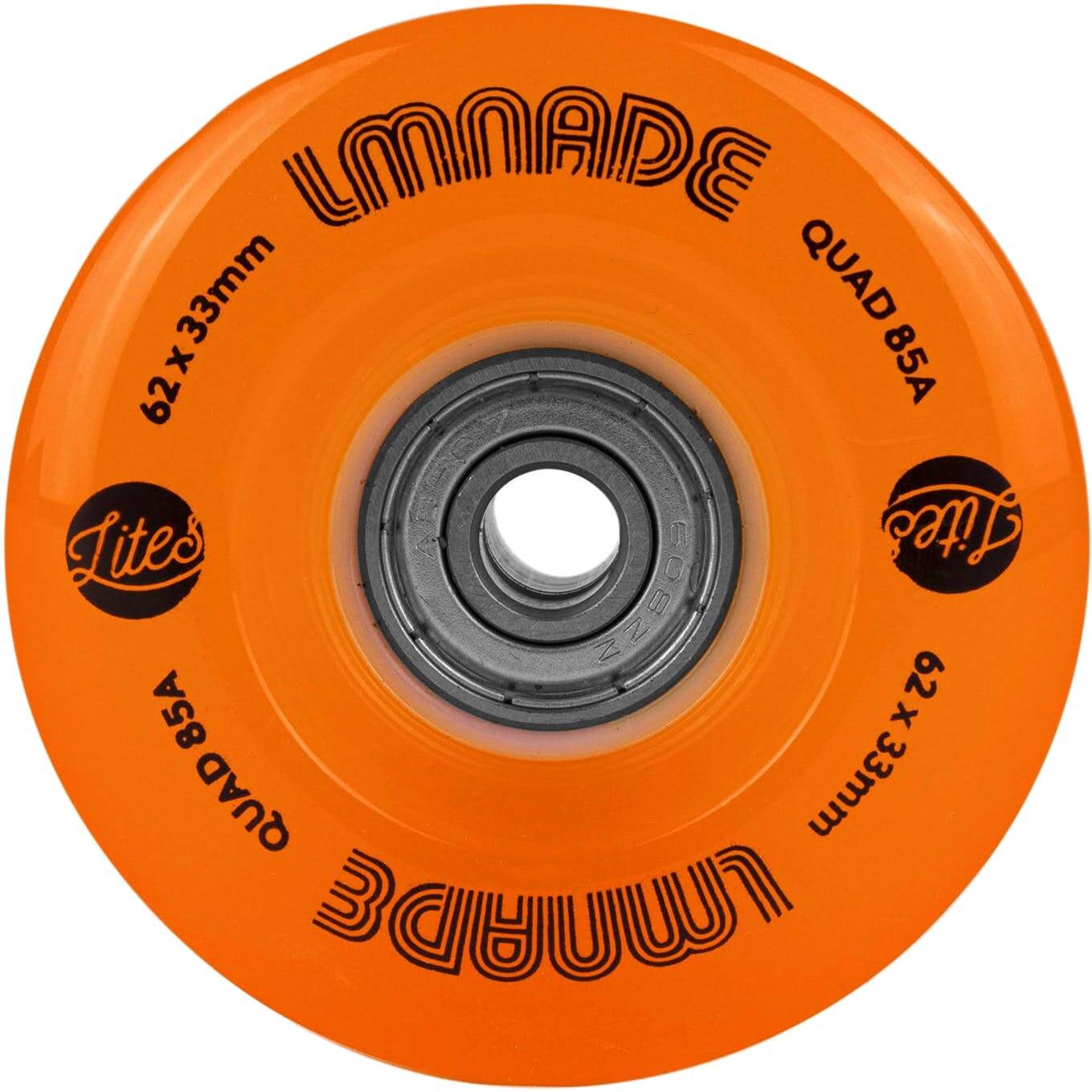 LMNADE Lites LED 85a Quad Roller Skate Wheels - Orange 62mm