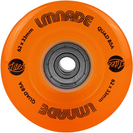 LMNADE Lites LED 85a Quad Roller Skate Wheels - Orange 62mm