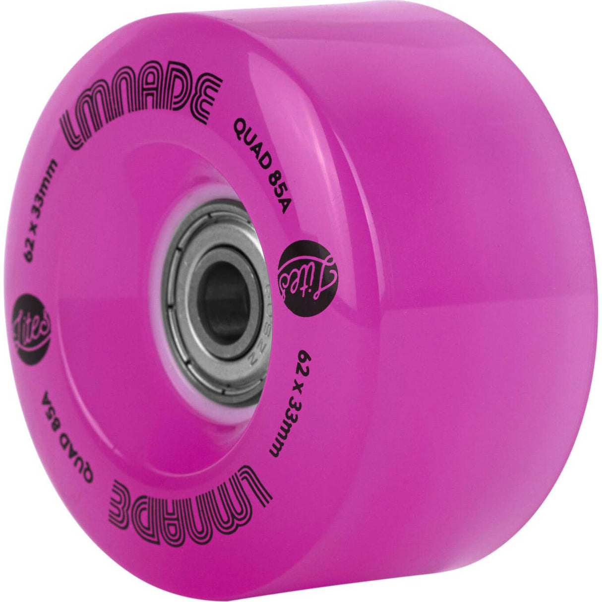 LMNADE Lites LED 85a Quad Roller Skate Wheels - Pink 62mm