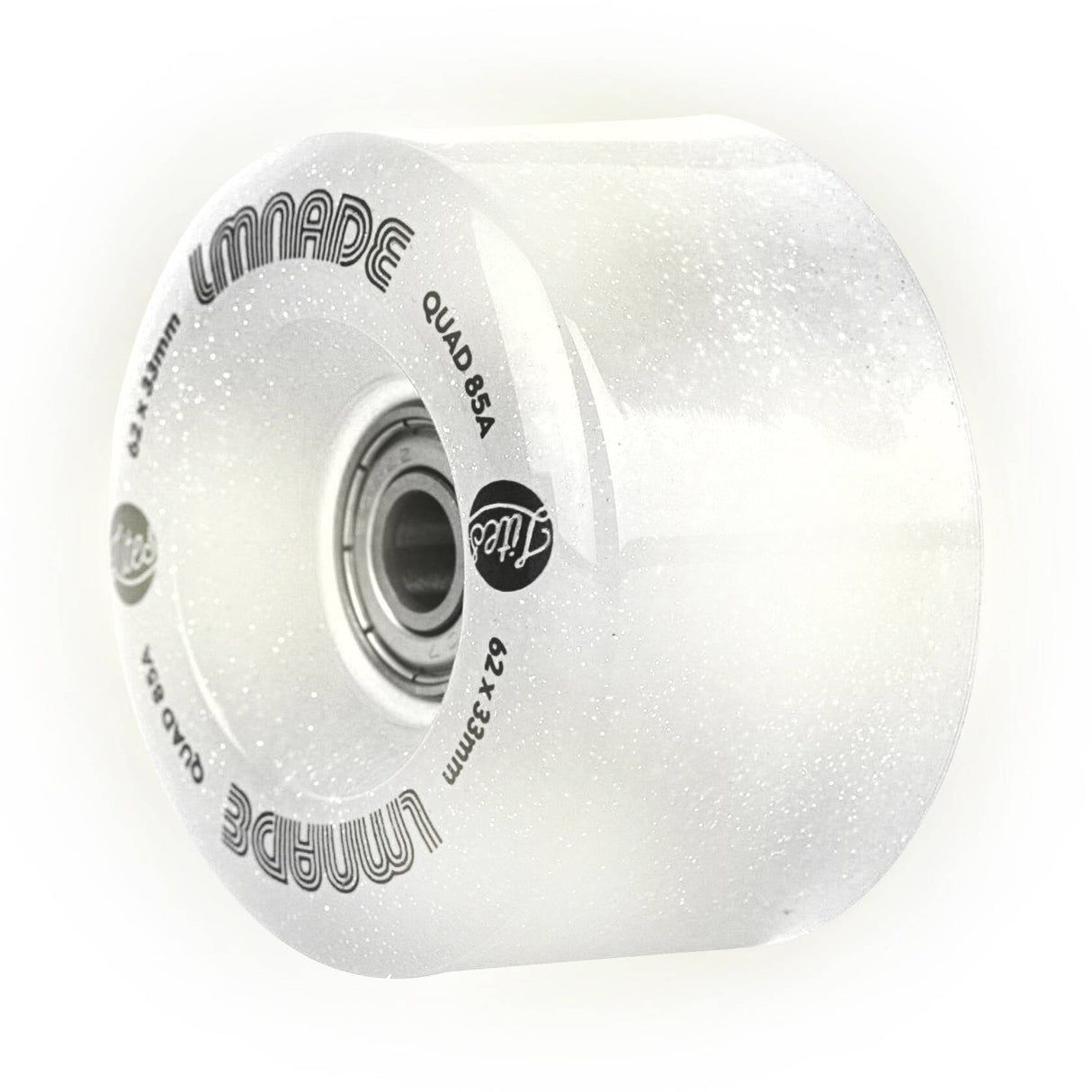 LMNADE Lites LED 85a Quad Roller Skate Wheels - Translucent Glitter 62mm