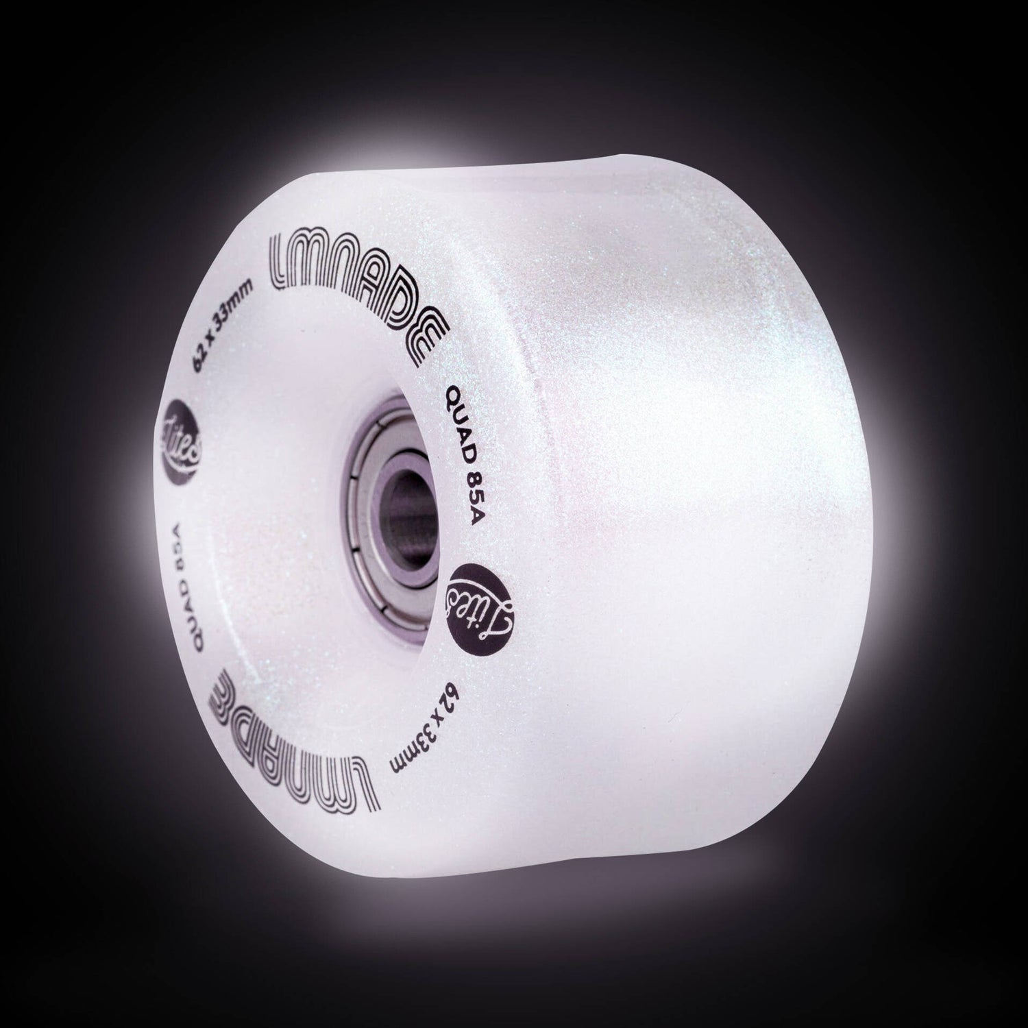 LMNADE Lites LED 85a Quad Roller Skate Wheels - Pearlescent Glitter 62mm