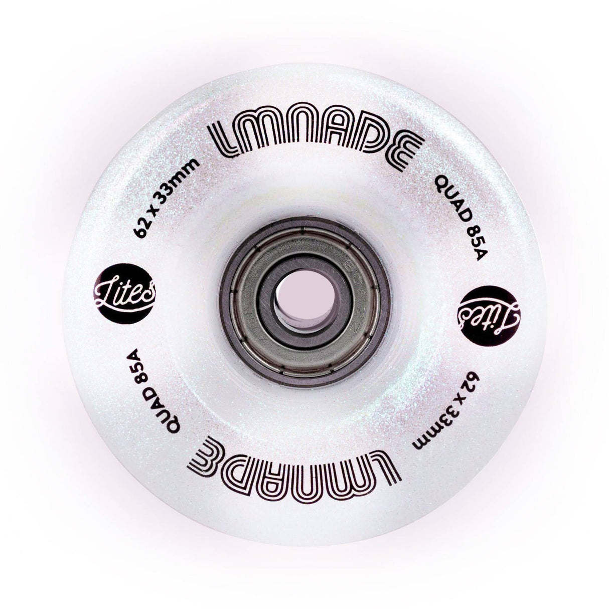 LMNADE Lites LED 85a Quad Roller Skate Wheels - Pearlescent Glitter 62mm