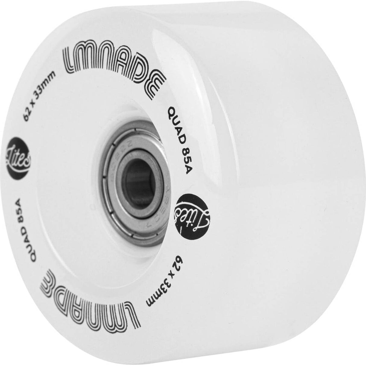 LMNADE Lites LED 85a Quad Roller Skate Wheels - White 62mm