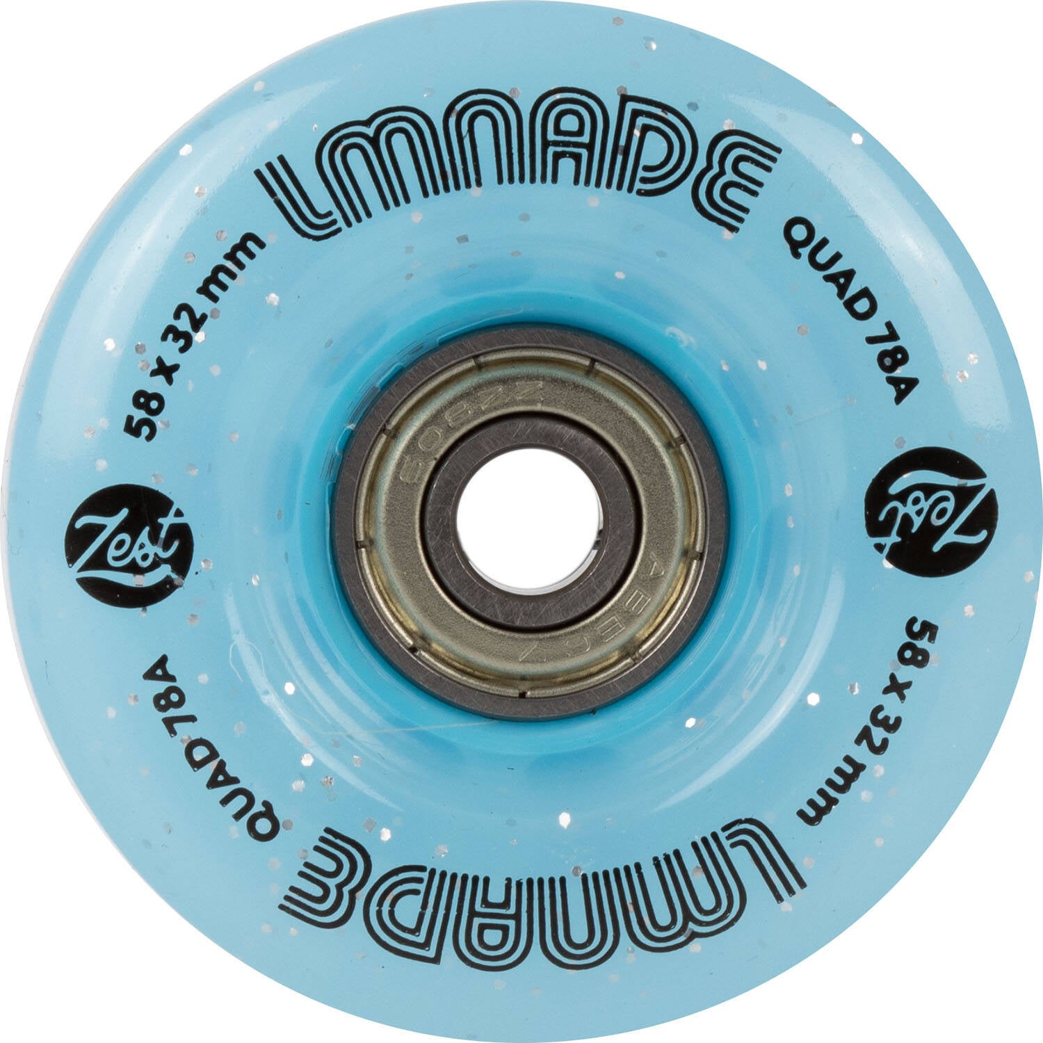 LMNADE Zest Quad Roller Skate Wheels - Blue Translucent Glitter 58mm