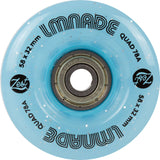 LMNADE Zest Quad Roller Skate Wheels - Blue Translucent Glitter 58mm