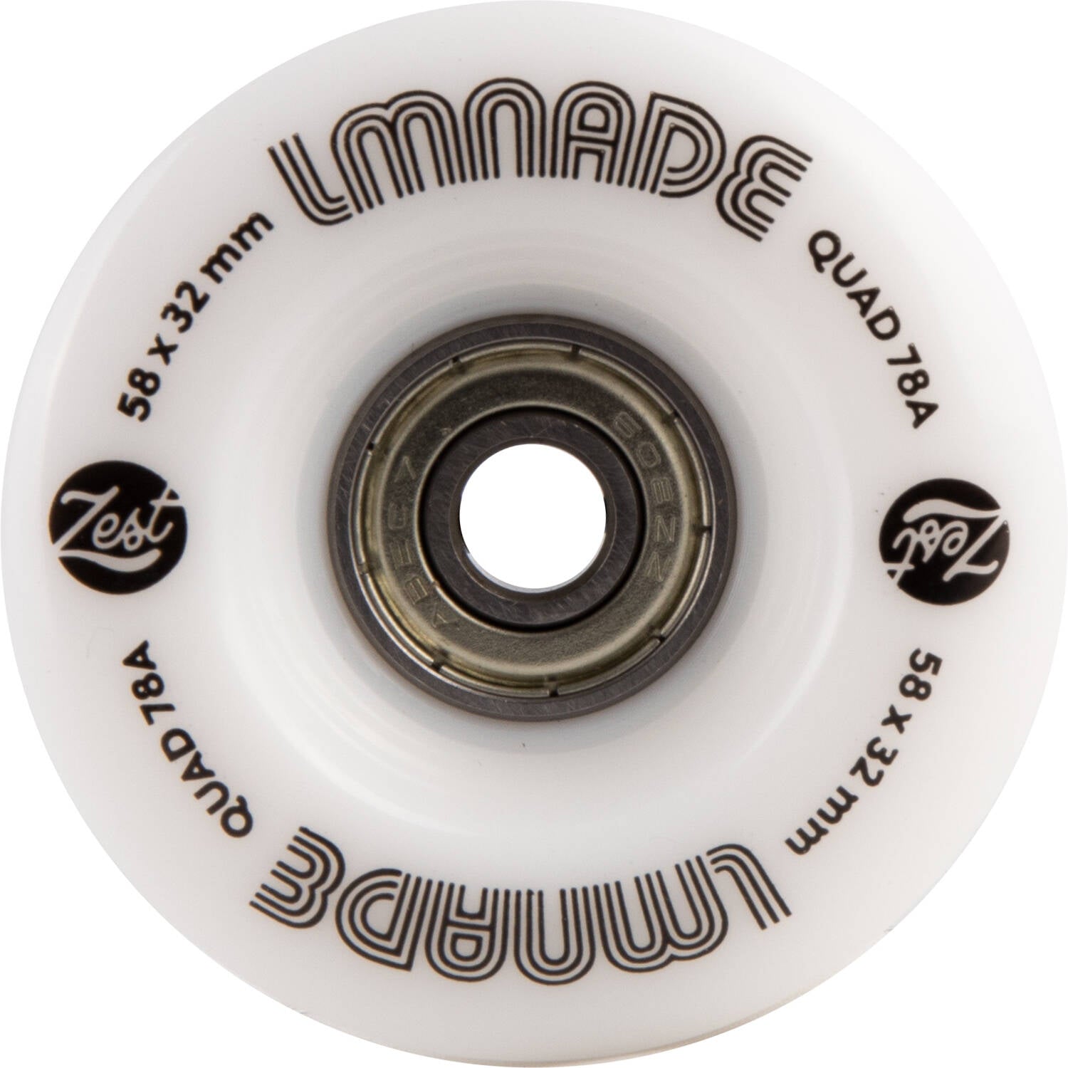LMNADE Zest Quad Roller Skate Wheels - White 58mm
