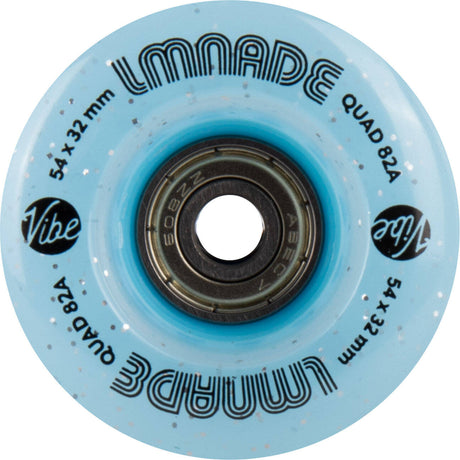 LMNADE Vibe Quad Roller Skate Wheels - Blue Translucent Glitter 54mm